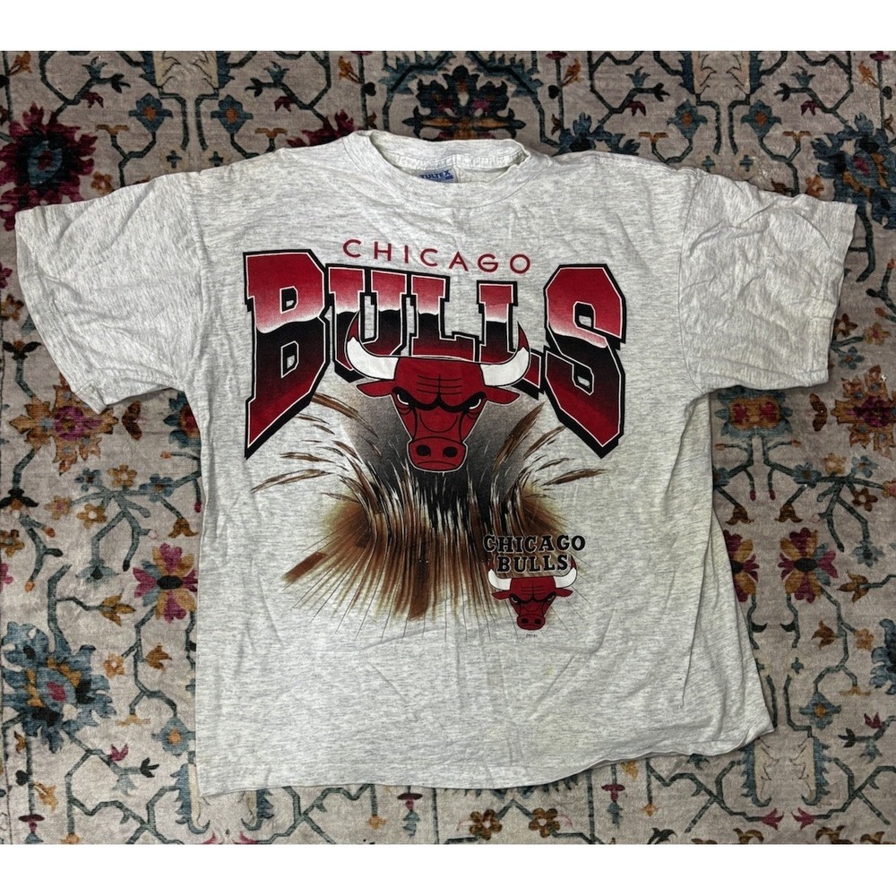 Vintage 90s Chicago Bulls‎ NBA Basketball Shirt Bull Gray Large